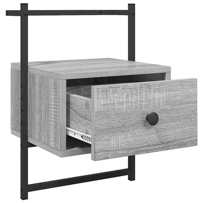 vidaXL Bedside Cabinet Wall-mounted Grey Sonoma 35x30x51 cm