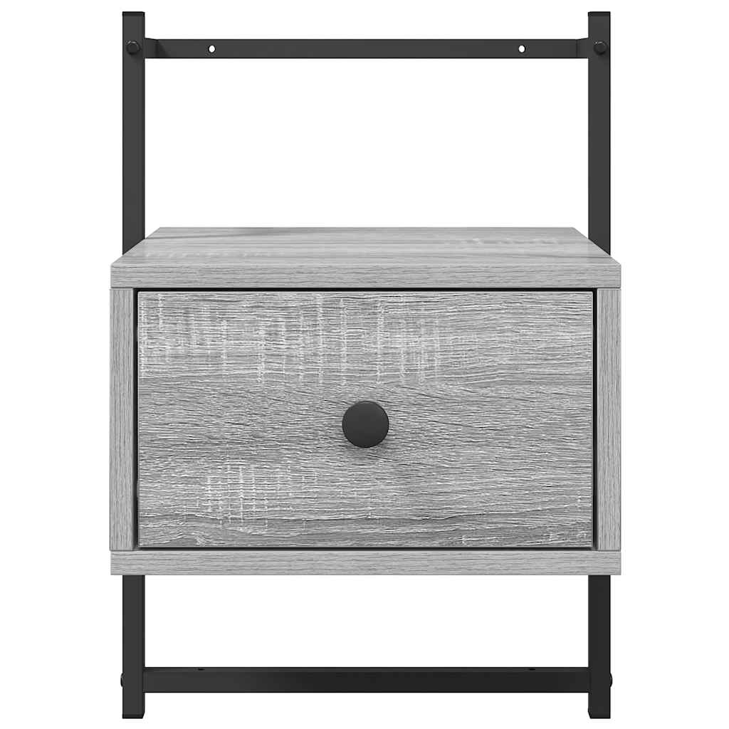 vidaXL Bedside Cabinet Wall-mounted Grey Sonoma 35x30x51 cm