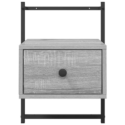 vidaXL Bedside Cabinet Wall-mounted Grey Sonoma 35x30x51 cm