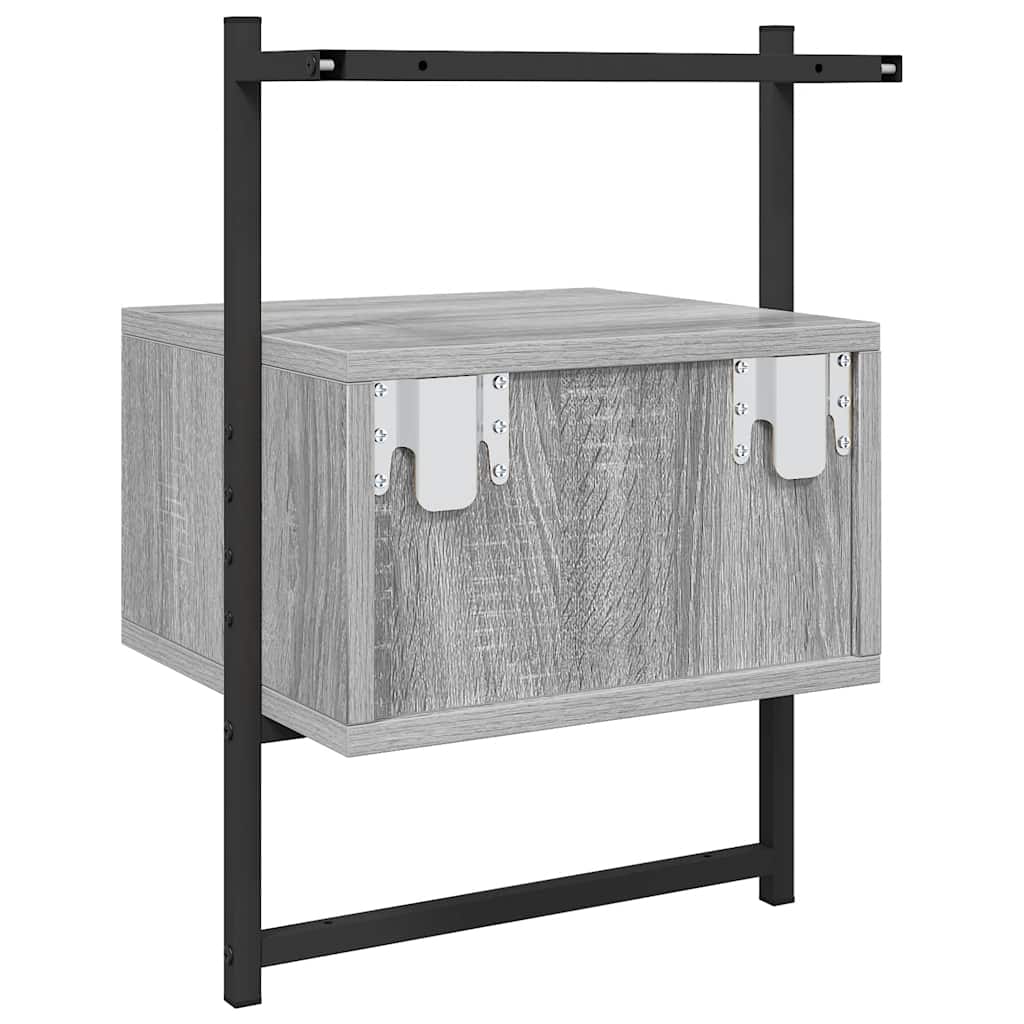 vidaXL Bedside Cabinet Wall-mounted Grey Sonoma 35x30x51 cm