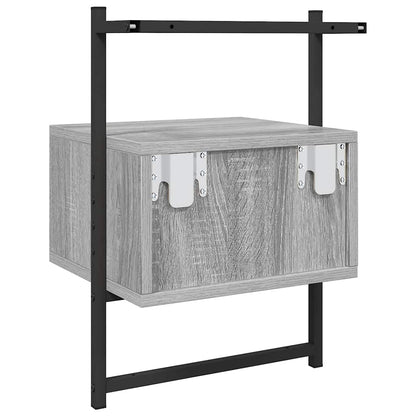 vidaXL Bedside Cabinet Wall-mounted Grey Sonoma 35x30x51 cm