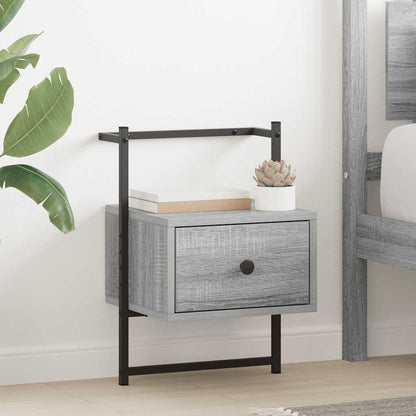 vidaXL Bedside Cabinet Wall-mounted Grey Sonoma 35x30x51 cm