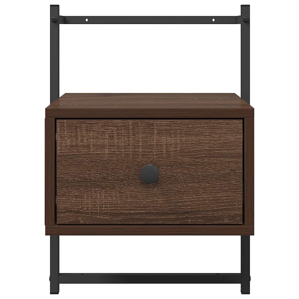 vidaXL Bedside Cabinet Wall-mounted Brown Oak 35x30x51 cm