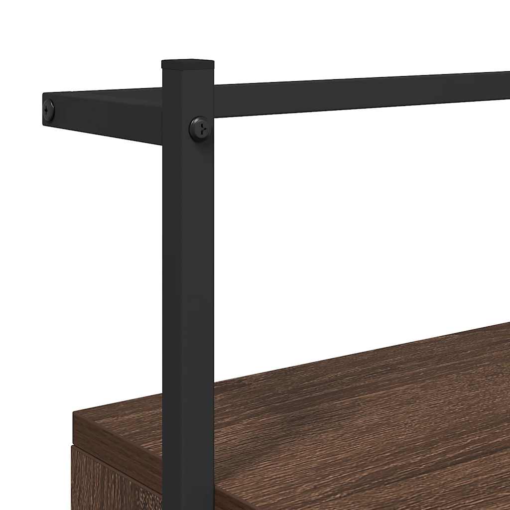vidaXL Bedside Cabinet Wall-mounted Brown Oak 35x30x51 cm