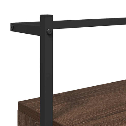 vidaXL Bedside Cabinet Wall-mounted Brown Oak 35x30x51 cm
