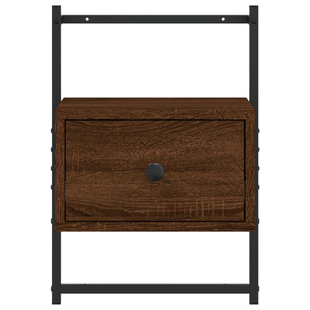 vidaXL Bedside Cabinets Wall-mounted 2 pcs Brown Oak 35x30x51 cm Engineered Wood