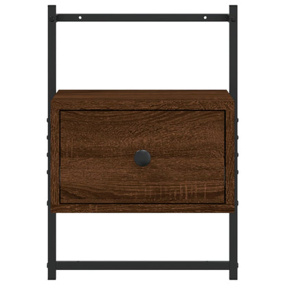 vidaXL Bedside Cabinets Wall-mounted 2 pcs Brown Oak 35x30x51 cm Engineered Wood