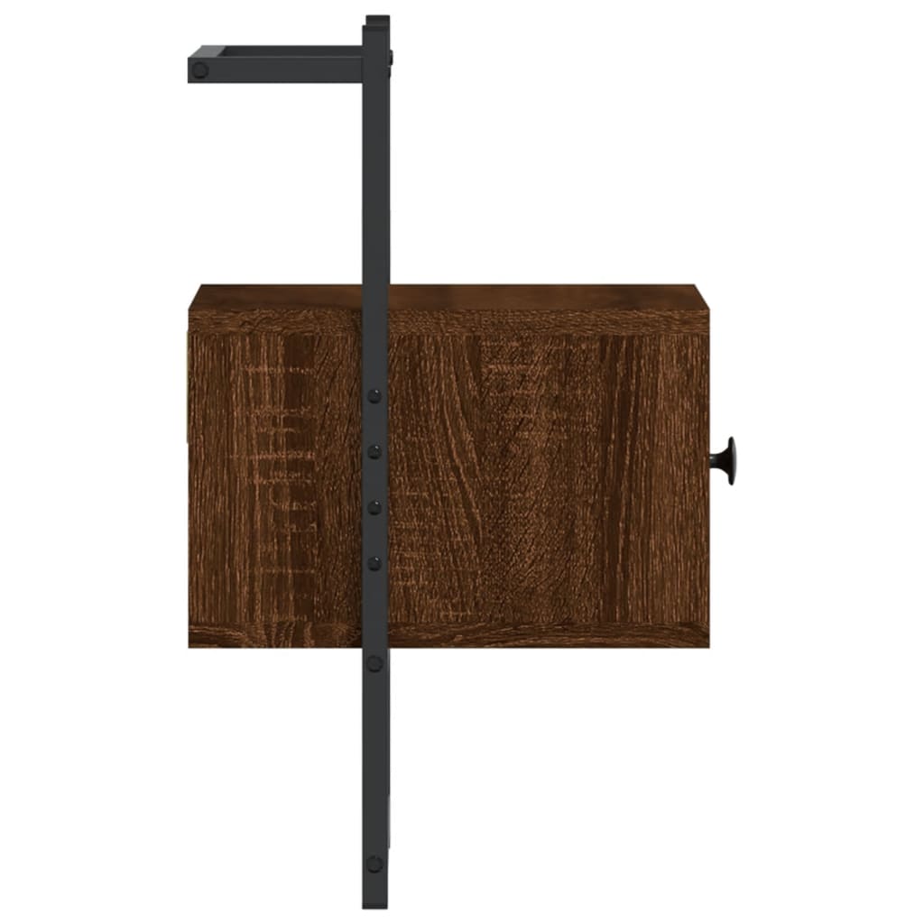 vidaXL Bedside Cabinets Wall-mounted 2 pcs Brown Oak 35x30x51 cm Engineered Wood