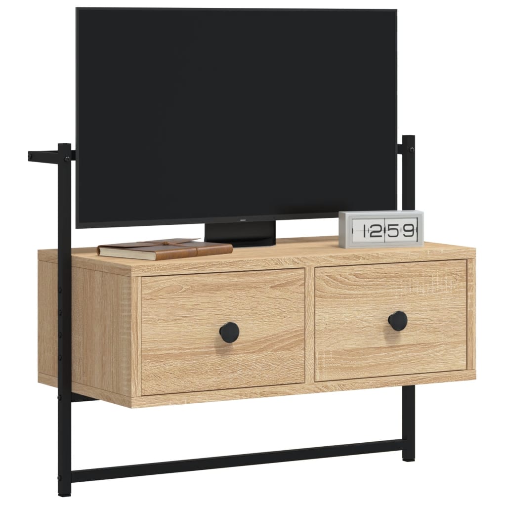vidaXL TV Cabinet Wall-mounted Sonoma Oak 60.5x30x51 cm Engineered Wood