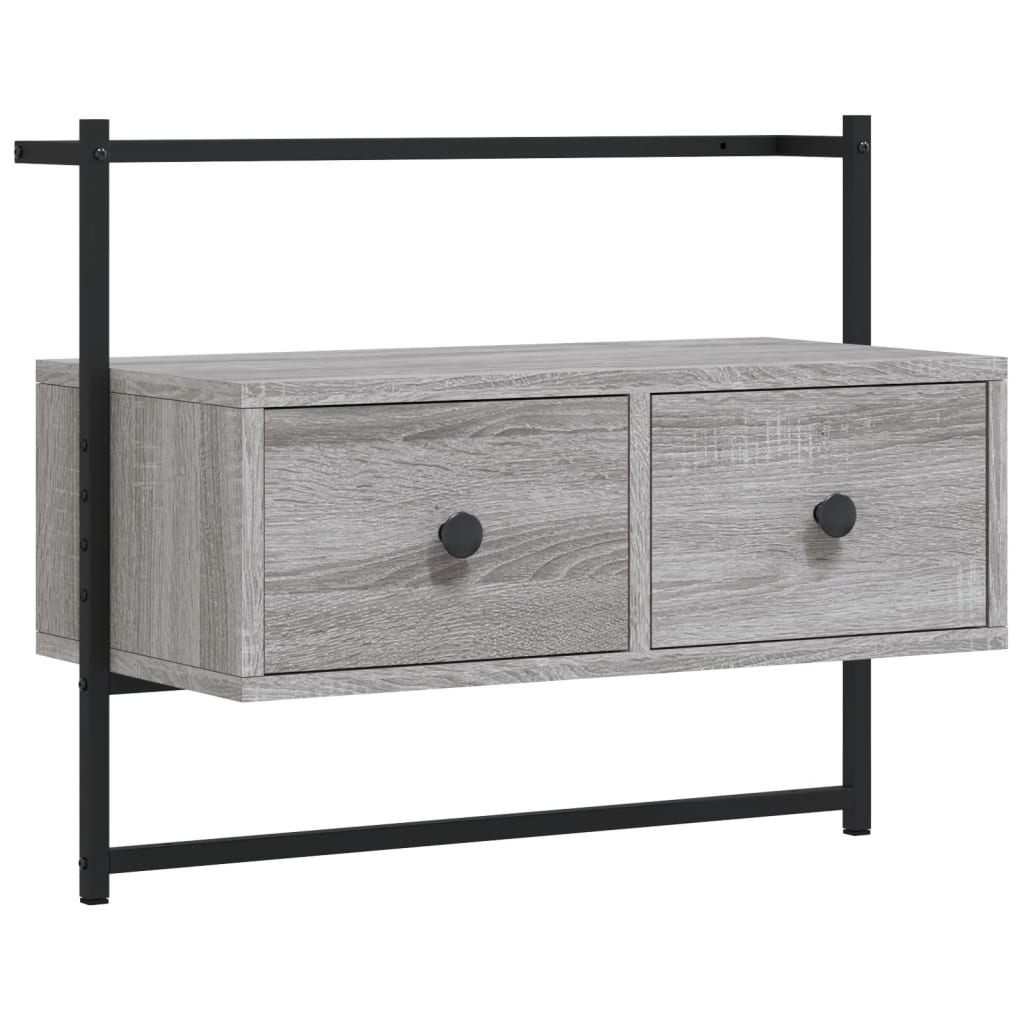 vidaXL TV Cabinet Wall-mounted Grey Sonoma 60.5x30x51 cm