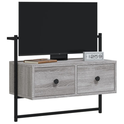 vidaXL TV Cabinet Wall-mounted Grey Sonoma 60.5x30x51 cm