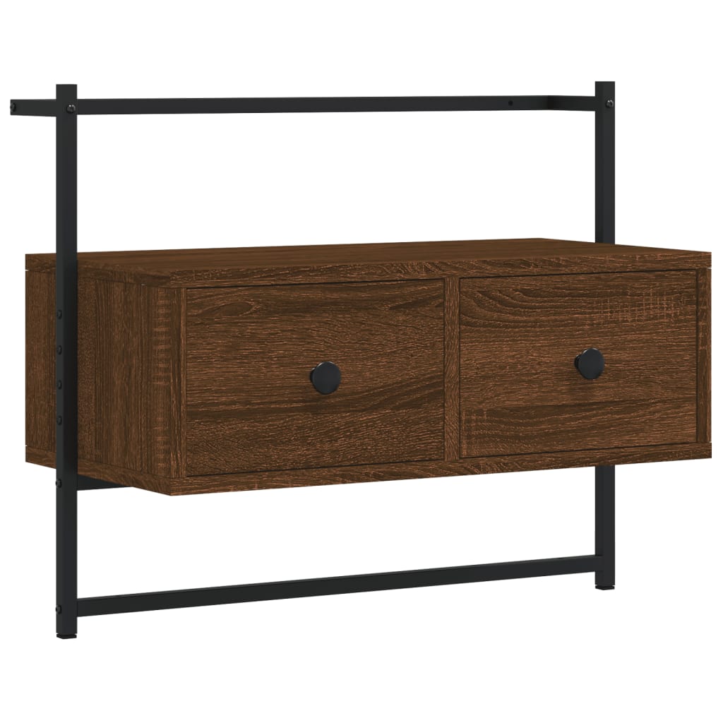 vidaXL TV Cabinet Wall-mounted Brown Oak 60.5x30x51 cm Engineered Wood