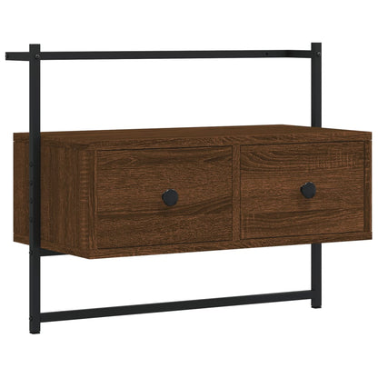 vidaXL TV Cabinet Wall-mounted Brown Oak 60.5x30x51 cm Engineered Wood