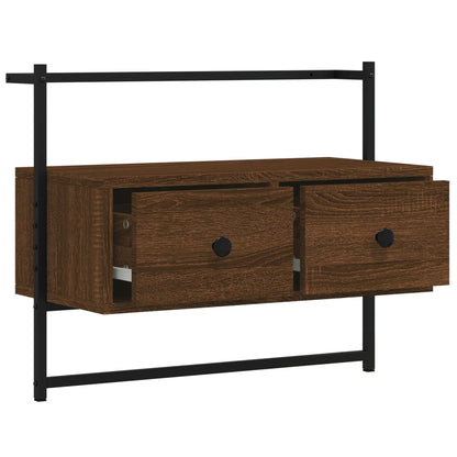vidaXL TV Cabinet Wall-mounted Brown Oak 60,5x30x51 cm Engineered Wood