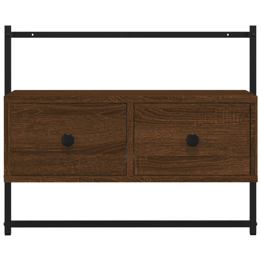 vidaXL TV Cabinet Wall-mounted Brown Oak 60.5x30x51 cm Engineered Wood