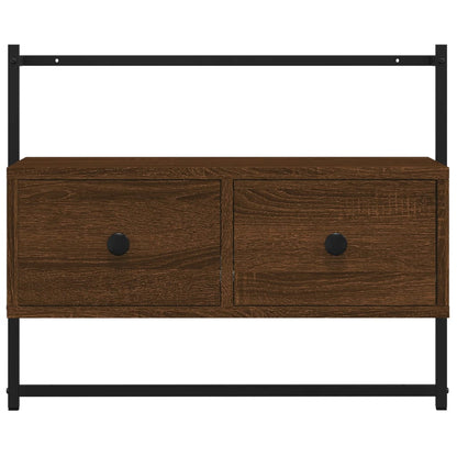 vidaXL TV Cabinet Wall-mounted Brown Oak 60.5x30x51 cm Engineered Wood