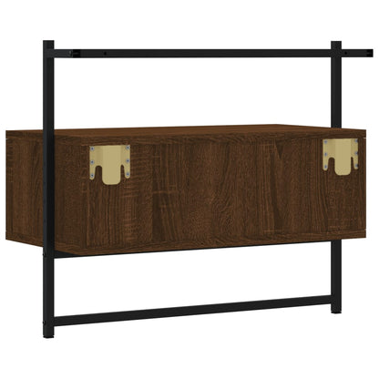 vidaXL TV Cabinet Wall-mounted Brown Oak 60,5x30x51 cm Engineered Wood