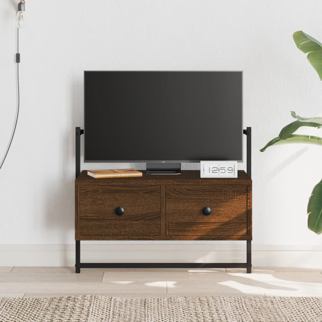 vidaXL TV Cabinet Wall-mounted Brown Oak 60,5x30x51 cm Engineered Wood