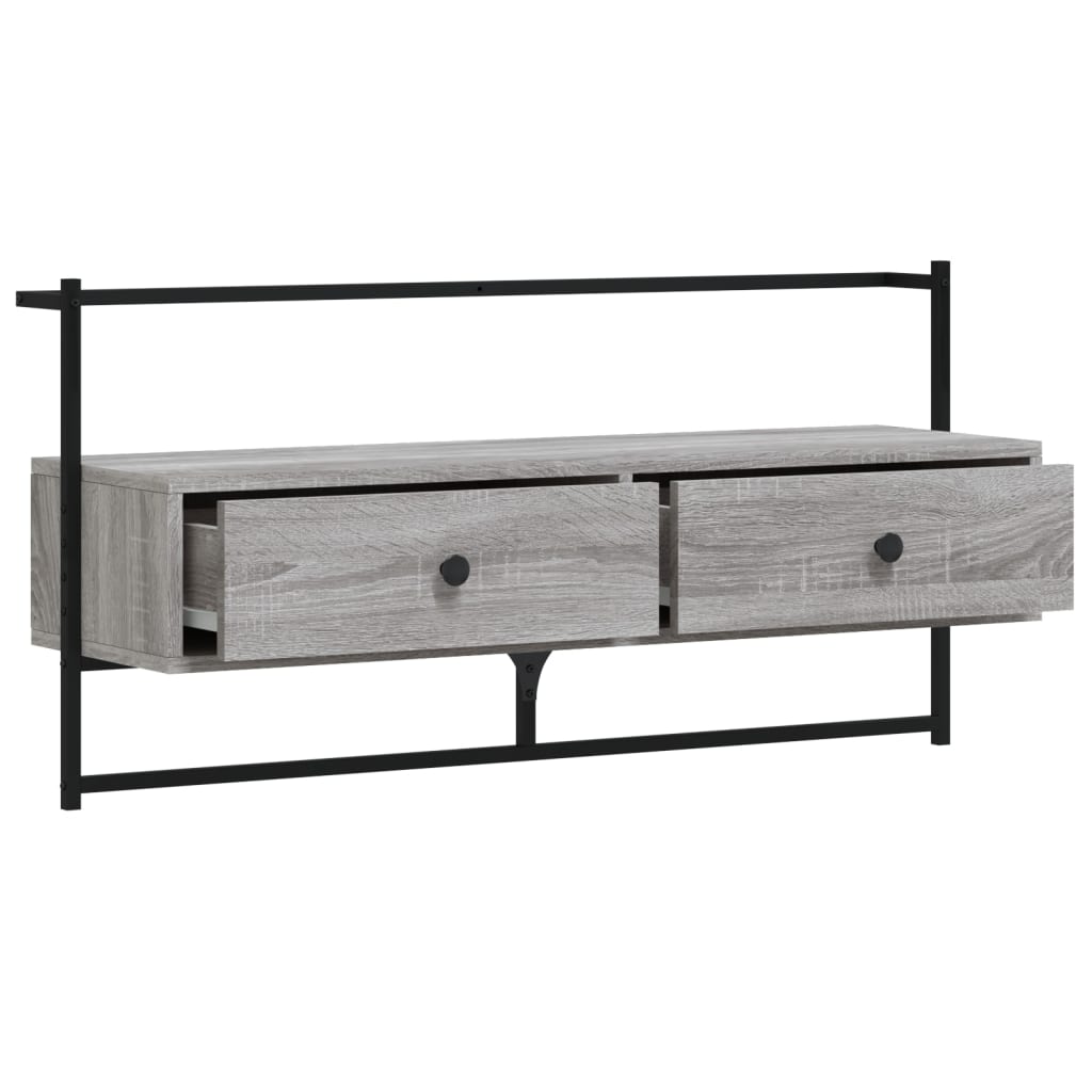 vidaXL TV Cabinet Wall-mounted Grey Sonoma 100.5x30x51 cm