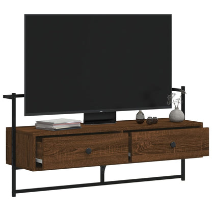 vidaXL TV Cabinet Wall-mounted Brown Oak 100.5x30x51cm Engineered Wood