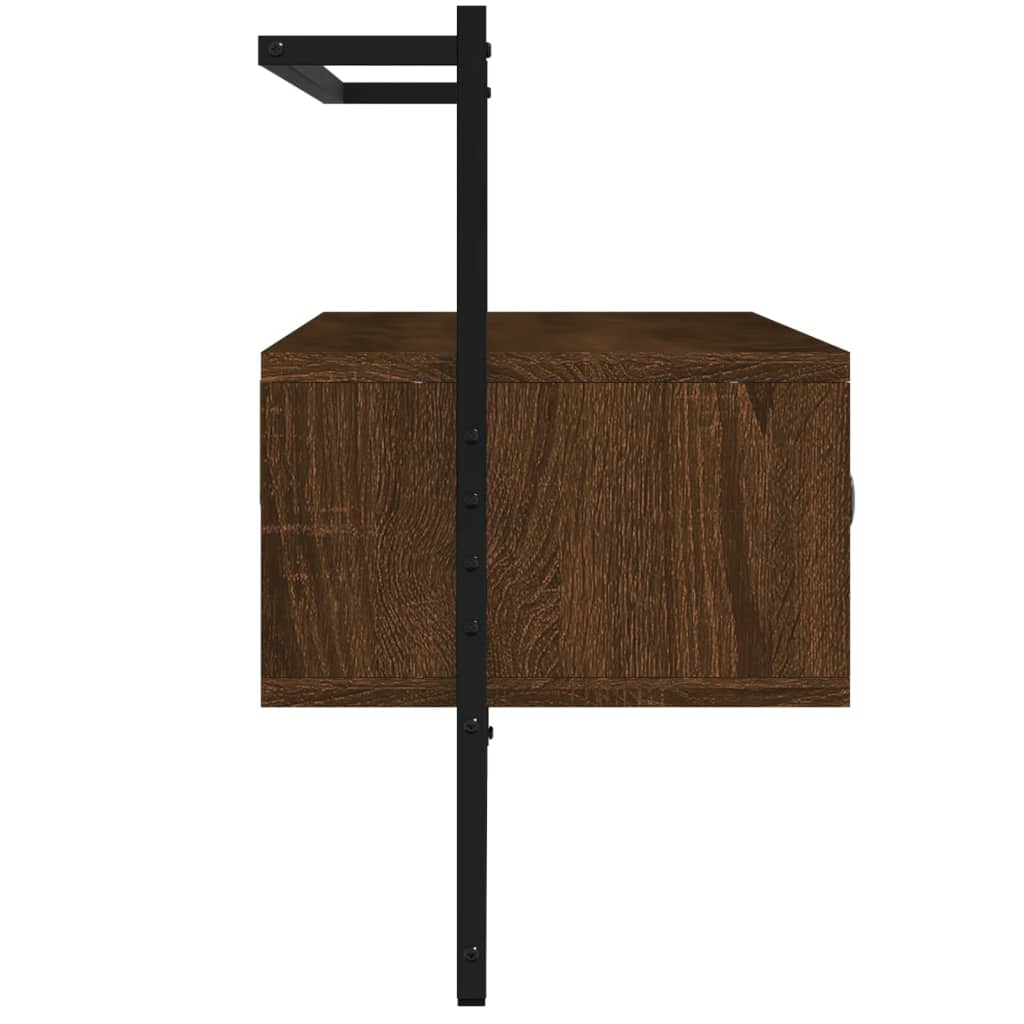 vidaXL TV Cabinet Wall-mounted Brown Oak 100.5x30x51 cm Engineered Wood