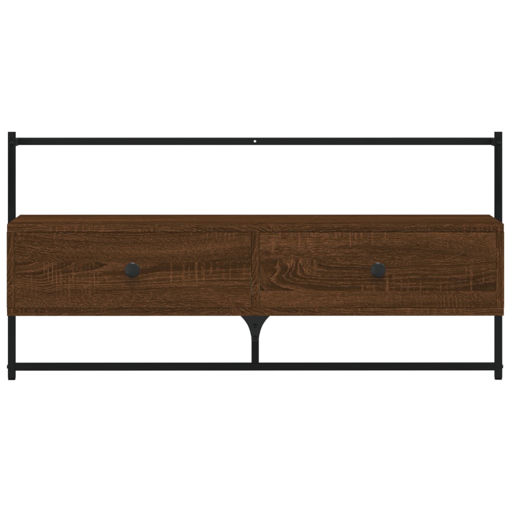 vidaXL TV Cabinet Wall-mounted Brown Oak 100.5x30x51cm Engineered Wood