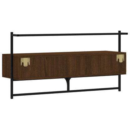 vidaXL TV Cabinet Wall-mounted Brown Oak 100.5x30x51 cm Engineered Wood