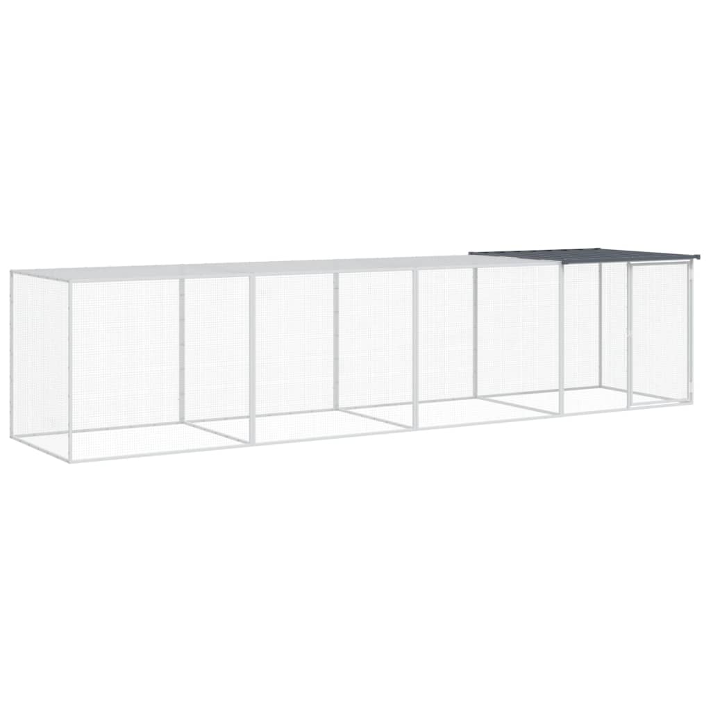 vidaXL Chicken Cage with Roof Anthracite 403x98x90 cm Galvanised Steel