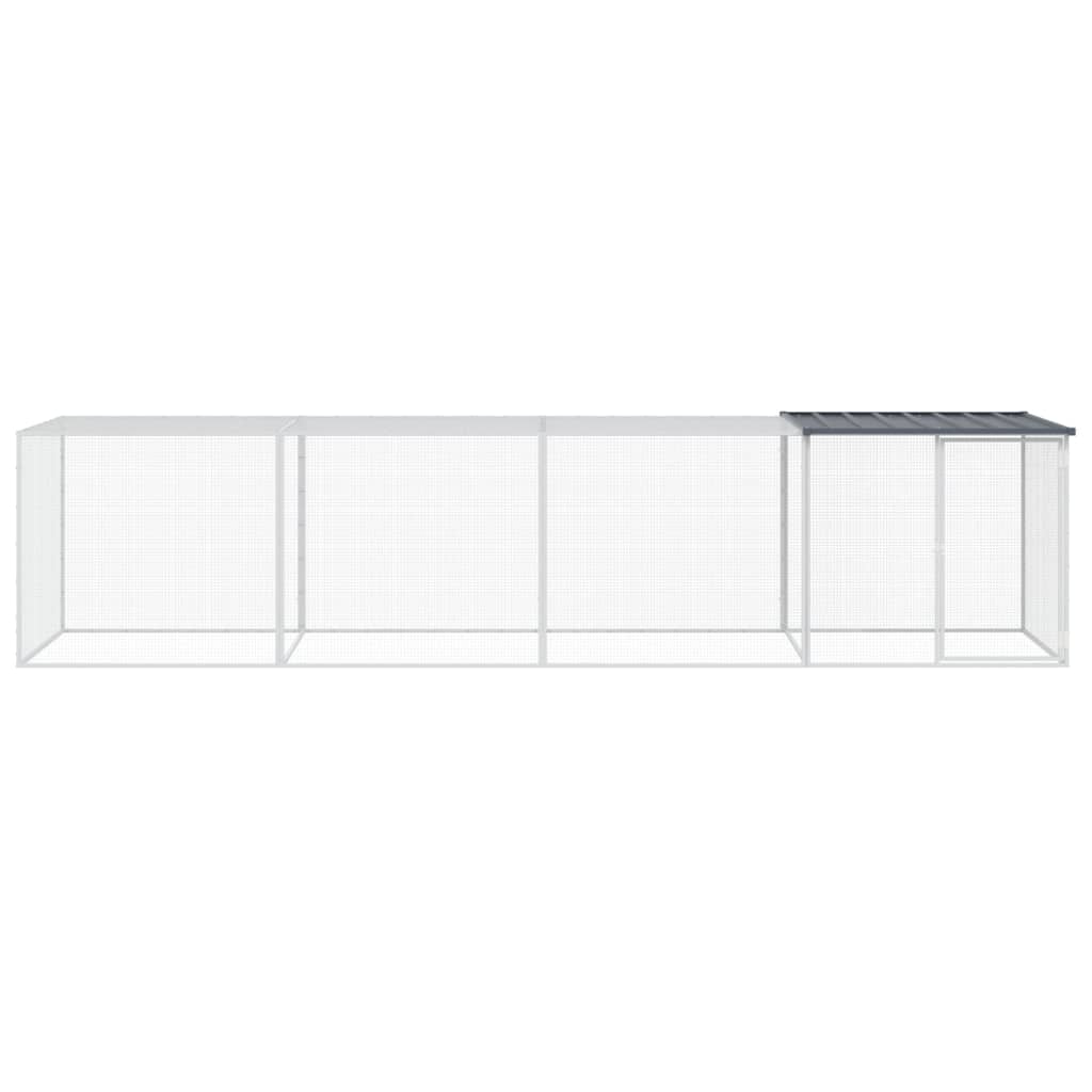 vidaXL Chicken Cage with Roof Anthracite 403x98x90 cm Galvanised Steel
