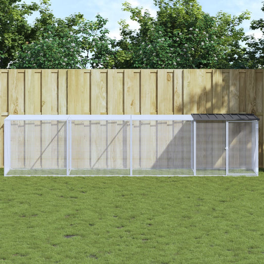 vidaXL Chicken Cage with Roof Anthracite 403x98x90 cm Galvanised Steel