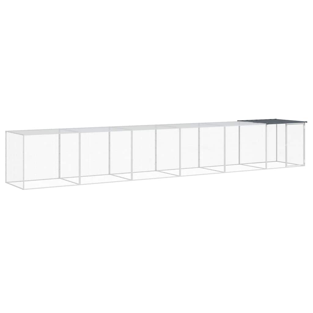 vidaXL Chicken Cage with Roof Anthracite 603x98x90 cm Galvanised Steel