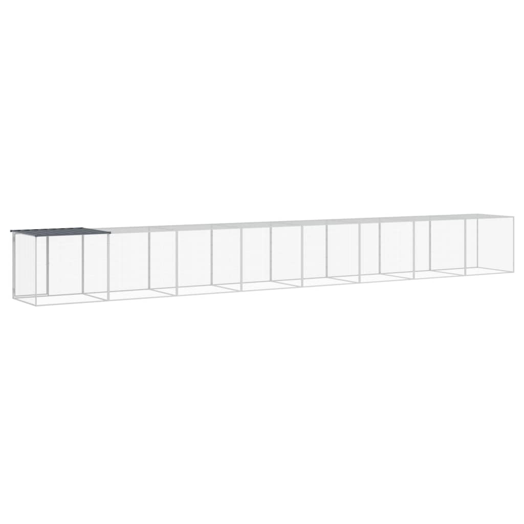 vidaXL Chicken Cage with Roof Anthracite 803x98x90 cm Galvanised Steel