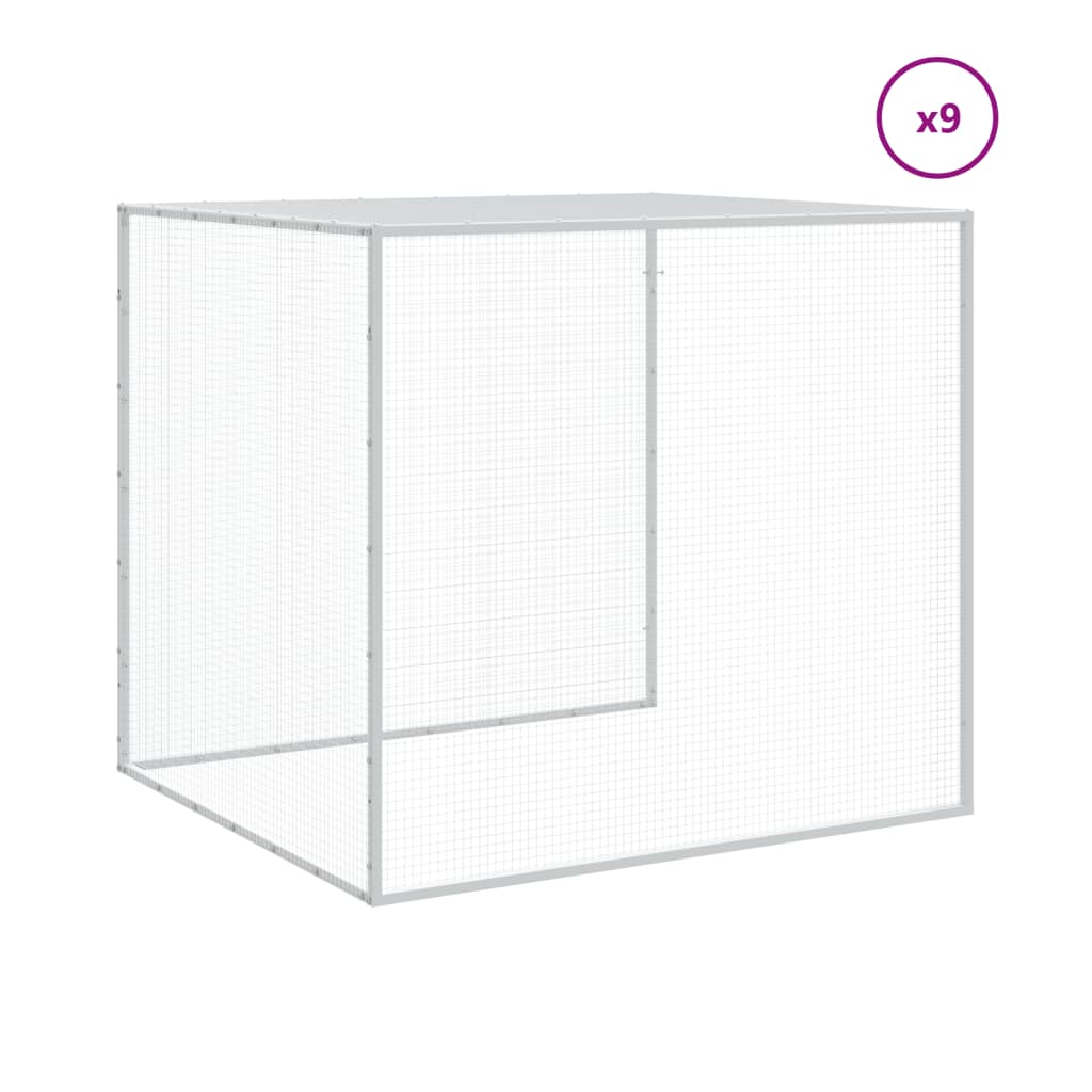 vidaXL Chicken Cage with Roof Anthracite 1003x98x90 cm Galvanised Steel