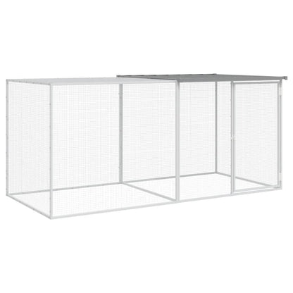 vidaXL Chicken Cage with Roof Light Grey 203x98x90 cm Galvanised Steel