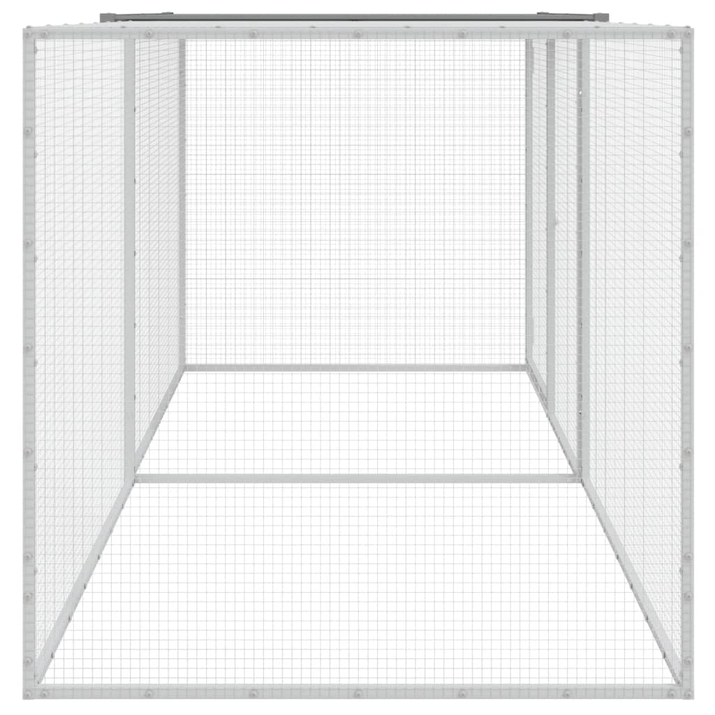 vidaXL Chicken Cage with Roof Light Grey 203x98x90 cm Galvanised Steel