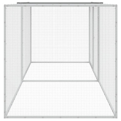 vidaXL Chicken Cage with Roof Light Grey 203x98x90 cm Galvanised Steel