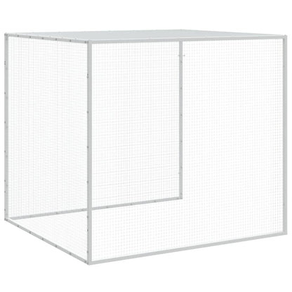 vidaXL Chicken Cage with Roof Light Grey 203x98x90 cm Galvanised Steel