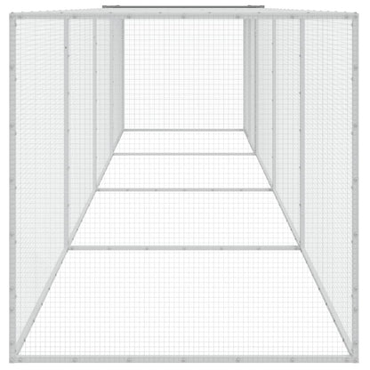 vidaXL Chicken Cage with Roof Light Grey 403x98x90 cm Galvanised Steel