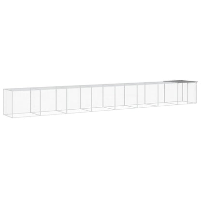 vidaXL Chicken Cage with Roof Light Grey 803x98x90 cm Galvanised Steel