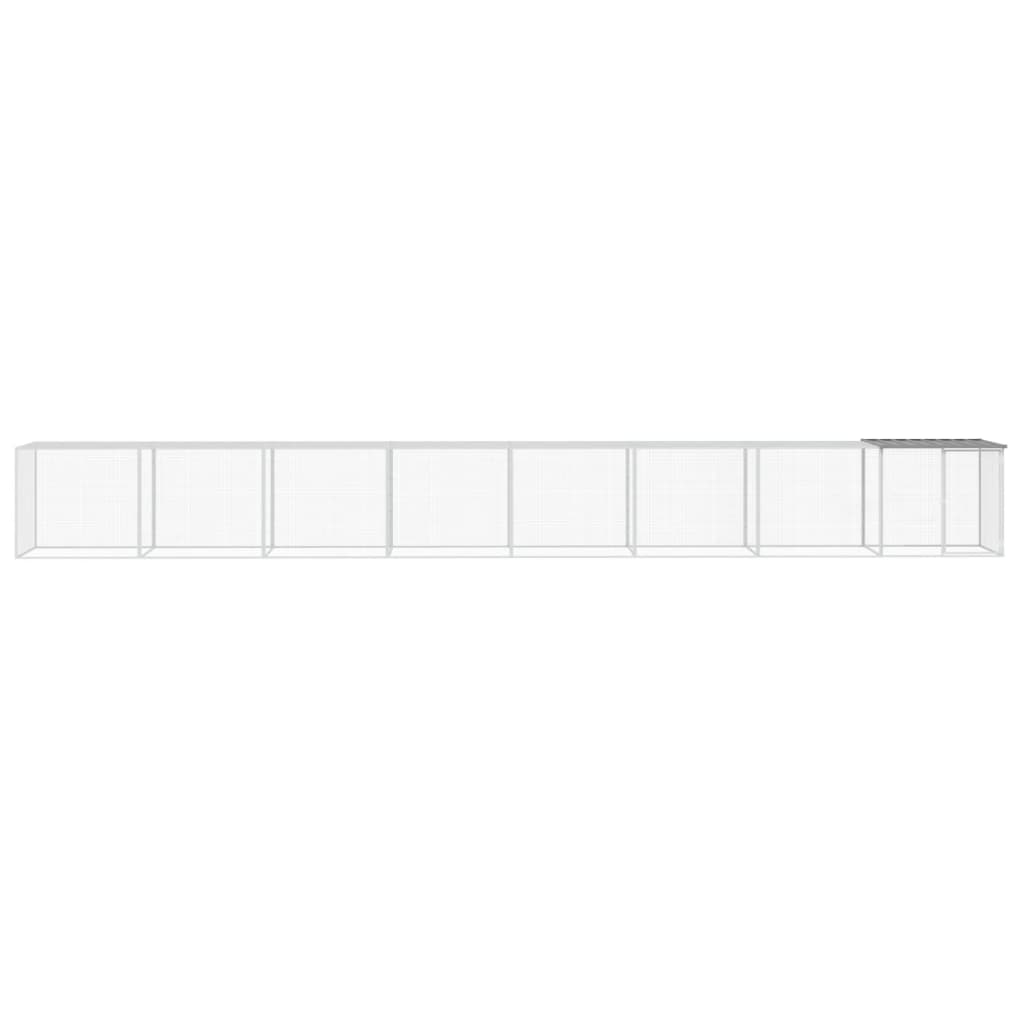 vidaXL Chicken Cage with Roof Light Grey 803x98x90 cm Galvanised Steel