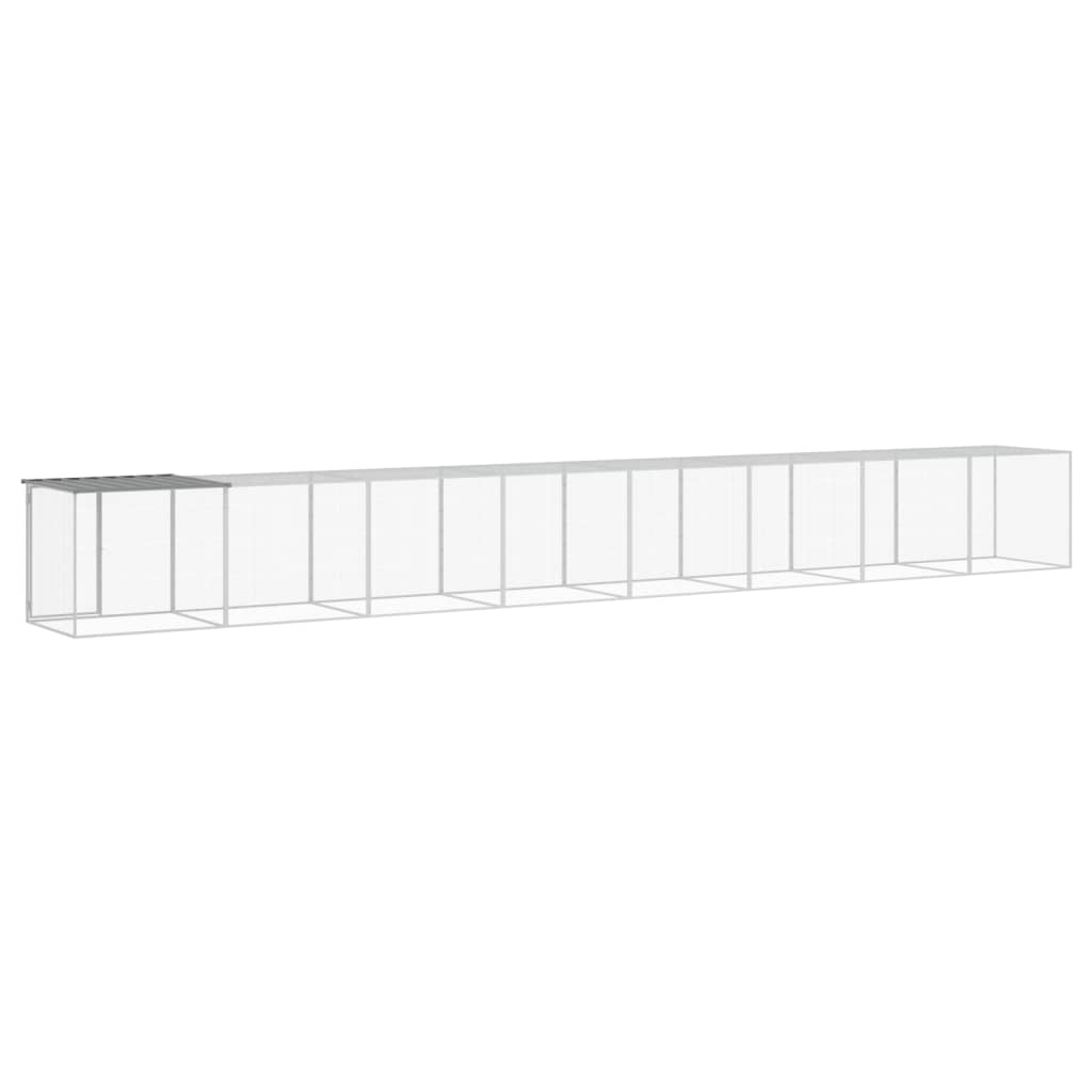 vidaXL Chicken Cage with Roof Light Grey 803x98x90 cm Galvanised Steel