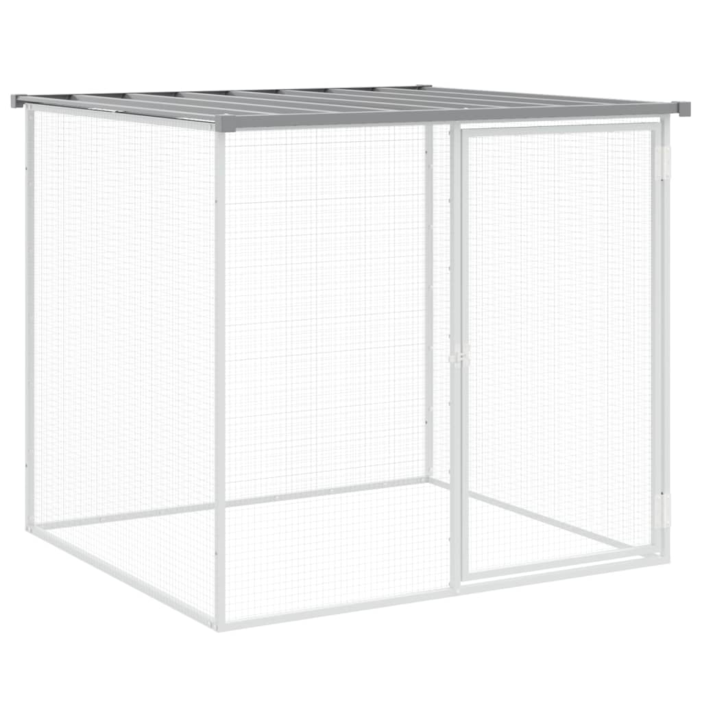 vidaXL Chicken Cage with Roof Light Grey 803x98x90 cm Galvanised Steel