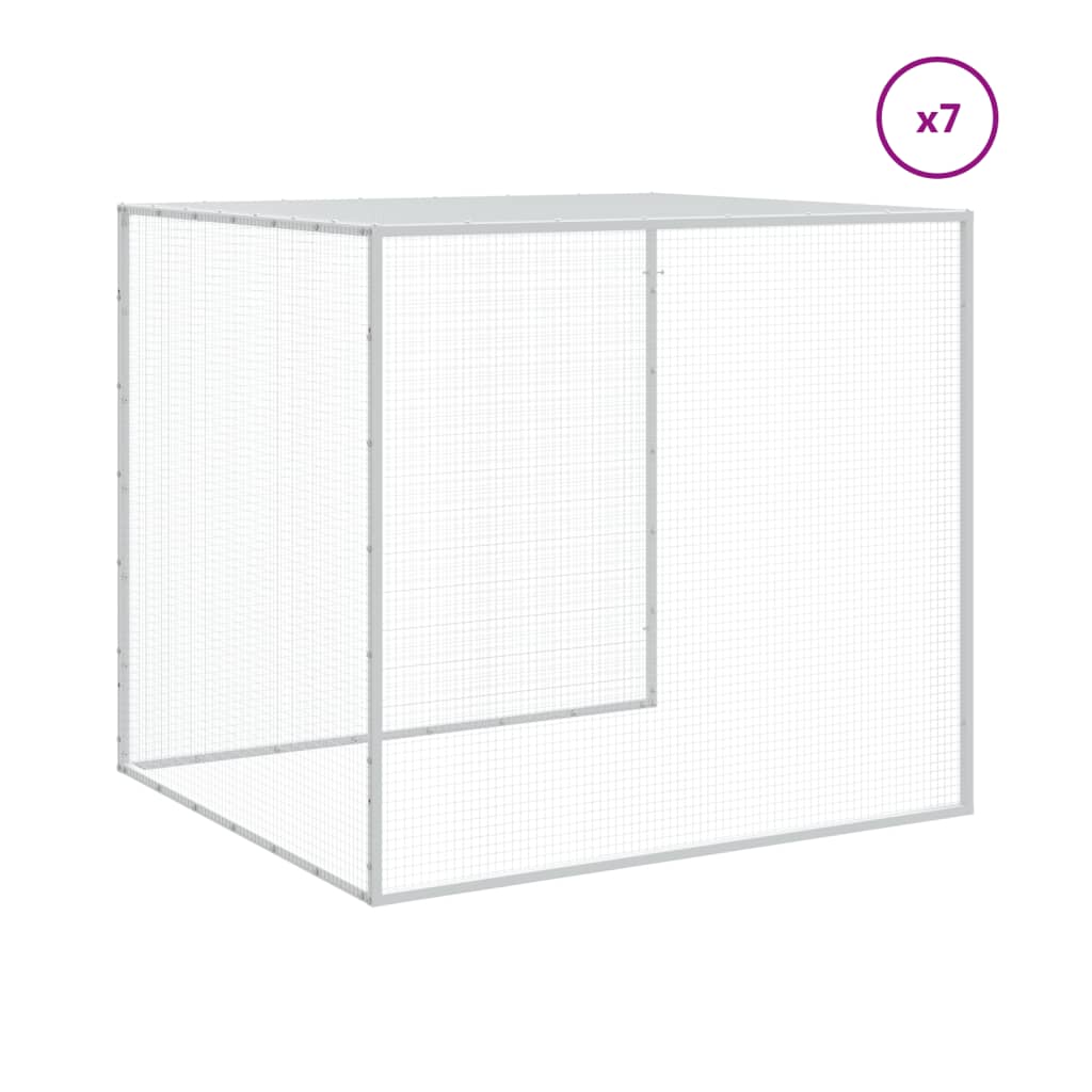 vidaXL Chicken Cage with Roof Light Grey 803x98x90 cm Galvanised Steel