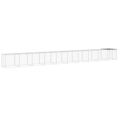 vidaXL Chicken Cage with Roof Light Grey 1003x98x90 cm Galvanised Steel
