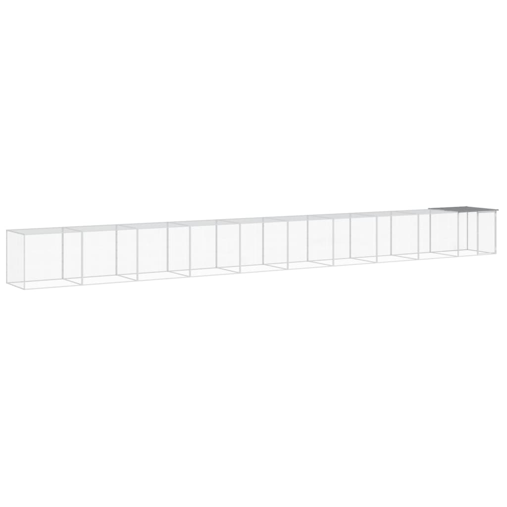 vidaXL Chicken Cage with Roof Light Grey 1003x98x90cm Galvanised Steel