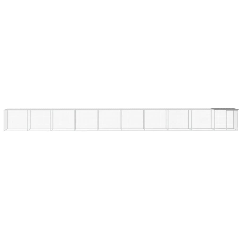 vidaXL Chicken Cage with Roof Light Grey 1003x98x90 cm Galvanised Steel
