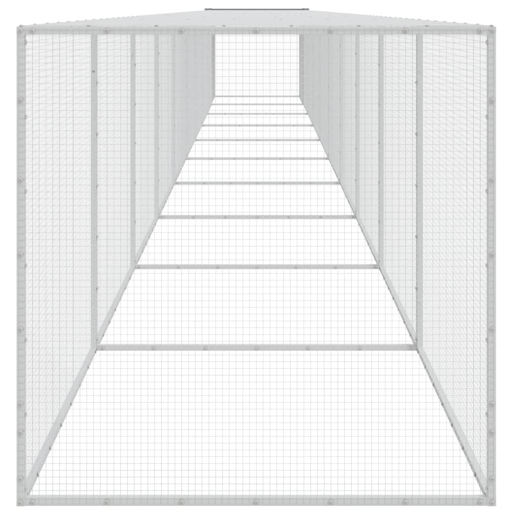 vidaXL Chicken Cage with Roof Light Grey 1003x98x90 cm Galvanised Steel