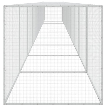 vidaXL Chicken Cage with Roof Light Grey 1003x98x90 cm Galvanised Steel