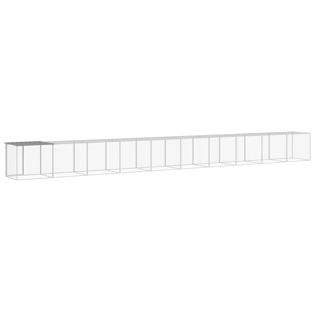 vidaXL Chicken Cage with Roof Light Grey 1003x98x90 cm Galvanised Steel