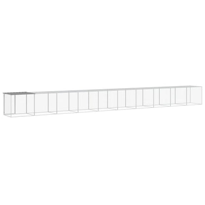 vidaXL Chicken Cage with Roof Light Grey 1003x98x90 cm Galvanised Steel